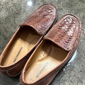 Johnston & Murphy Brown Woven Leather Loafers
